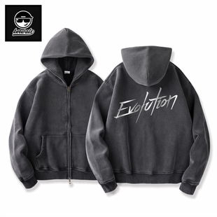Evolution进化演唱会同款谢霆锋应援加绒拉链连帽卫衣开衫外套男
