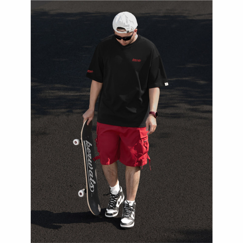 KERWATS品牌大码男装字母胸花潮胖子加大宽松纯棉春夏圆领短袖T恤,男装,大码上装,淘宝优惠券,粉丝福利购,淘宝优惠卷