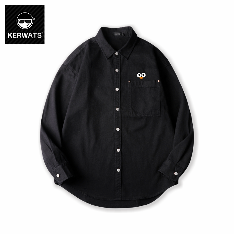 胸花打底长袖大眼衬衫新款