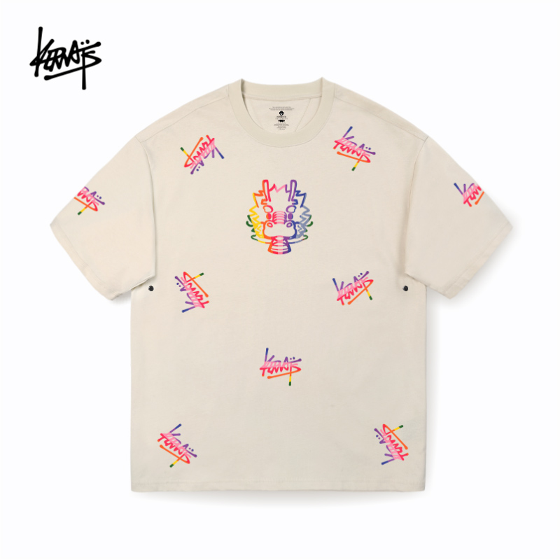 炫彩无性别短袖印花字母图案