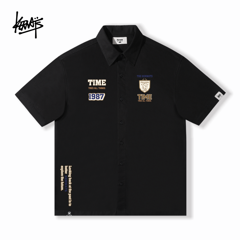 大码无性别字母印花图标短袖