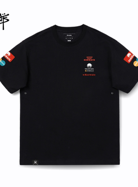 KERWATS可维斯品牌大码男女情侣彩色图标印花运动百搭落肩短袖t恤
