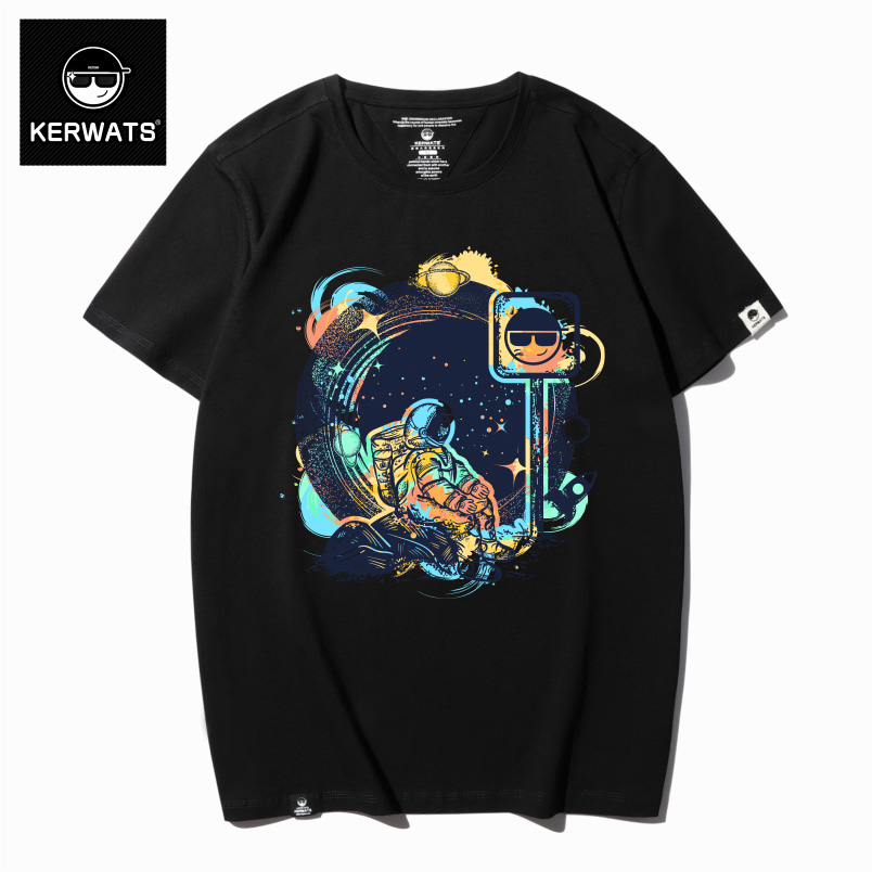 无性别七彩短袖圆领印花情侣图案