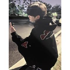 美式高街oversize套头连帽卫衣男款秋冬季新款高级感痞帅百搭外套