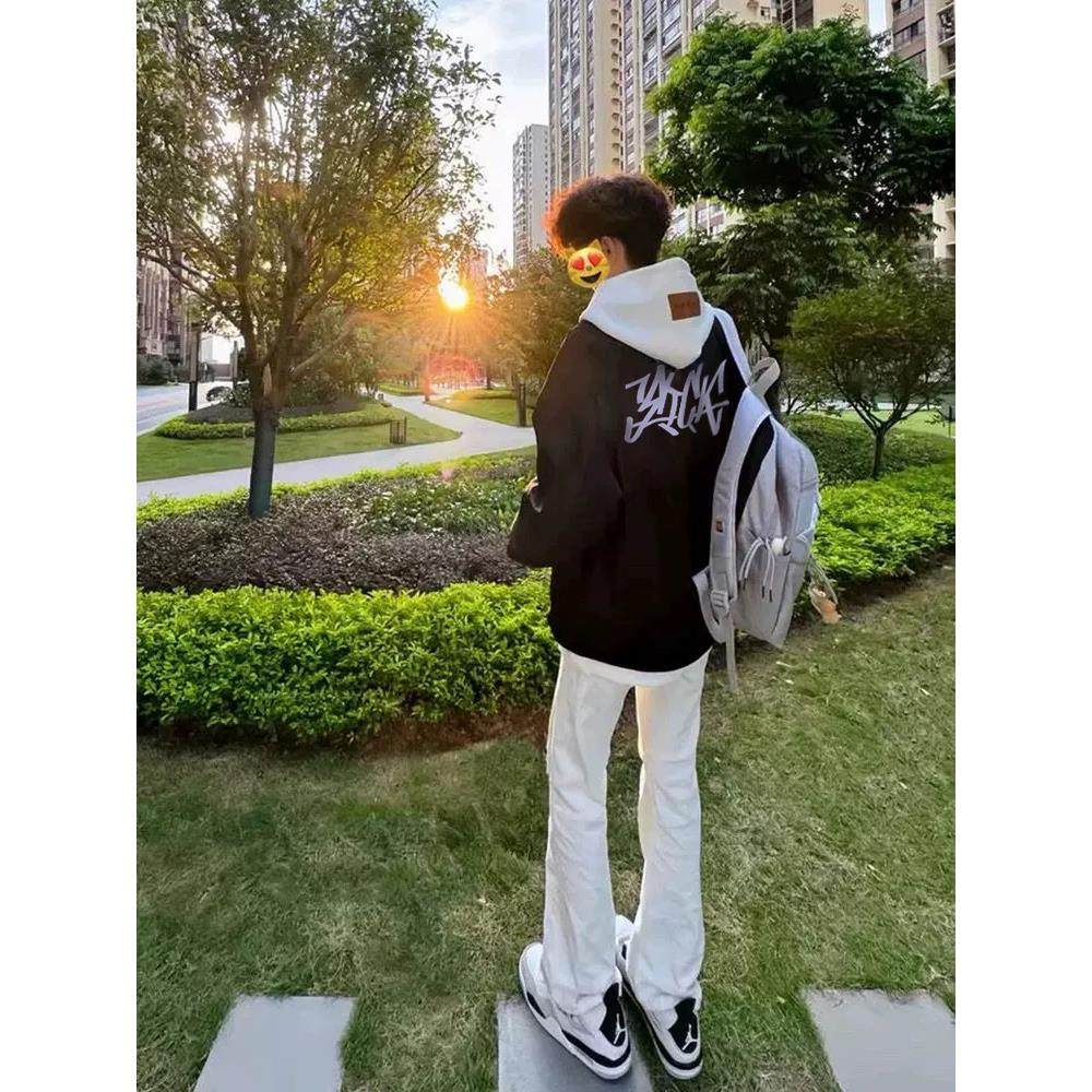 美式高街刺绣飞行服夹克男春秋季国潮百搭oversize宽松棒球服外套