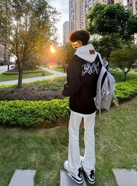 美式高街刺绣飞行服夹克男春秋季国潮百搭oversize宽松棒球服外套