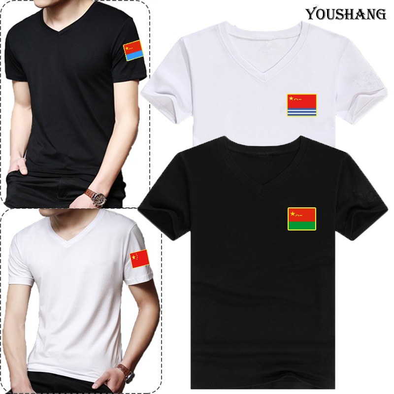 Biển linh hồn áo sơ mi retro dài tay nam t-shirt vòng cổ cotton đề cuff hải quân áo thêu tùy chỉnh đồng chí đảng