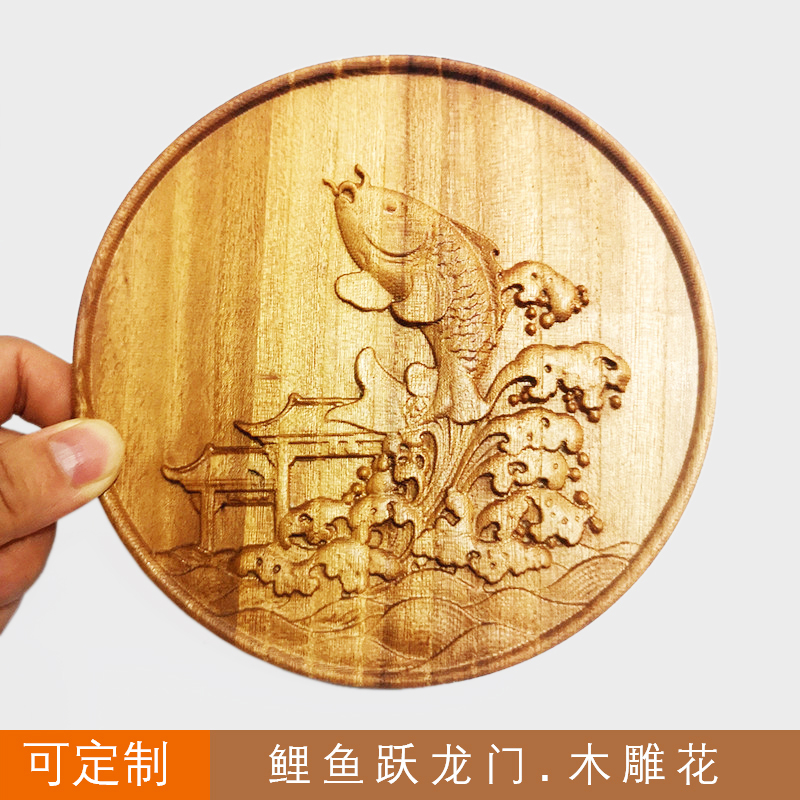 东阳木贴花禅意风板画定制浮雕