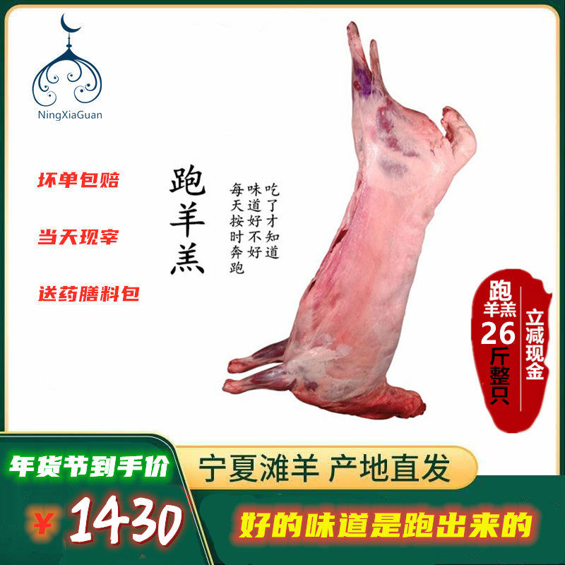 清真《当天现宰》跑羊羔滩羊新鲜羊肉全羊肉羊整只羊生鲜羔肉26斤