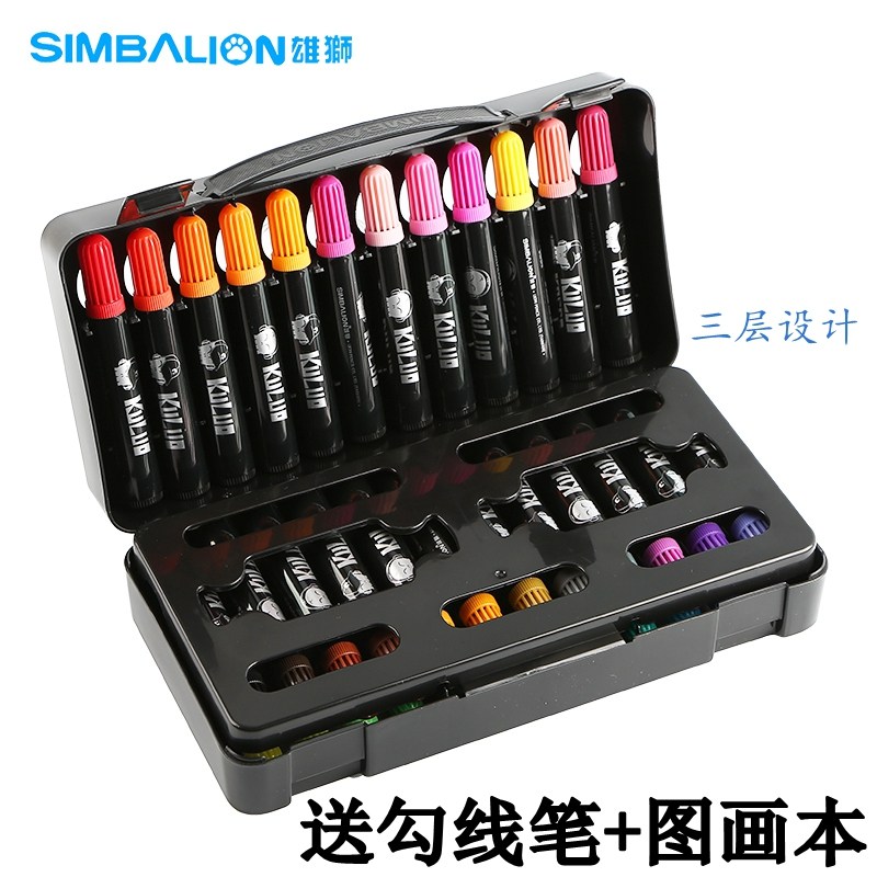 台湾雄狮水彩笔48色36色儿童涂鸦绘画笔粗头水彩笔 60色画笔 