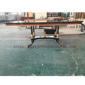 欧式 宫廷长方形会议桌桌意大利激光拼花10餐桌 实木餐桌椅组合法式