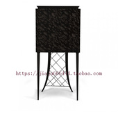 意式 饰酒柜 轻奢后现代酒柜新古典双门酒柜意大利进口黑色不锈钢装