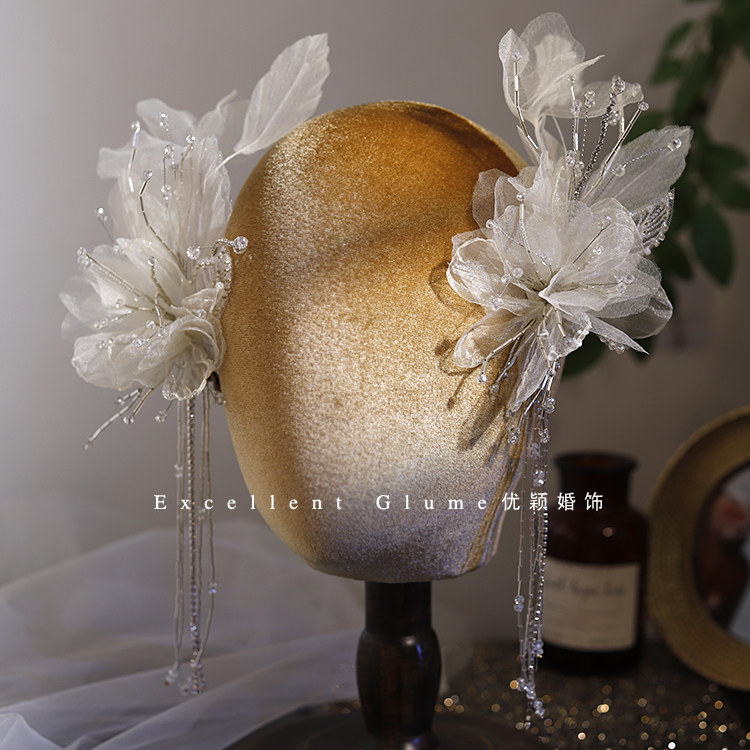 绢纱花瓣影楼样片结婚跟妆配饰