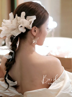 绢纱烫花藤曼头饰花环礼服头花