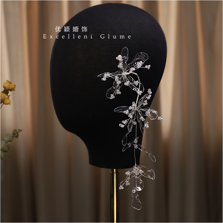 透明造花液手工礼服长款高级发饰