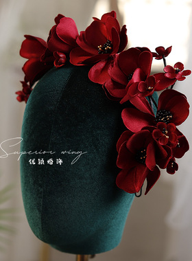 花瓣新娘结婚晚宴摄影旅拍发箍