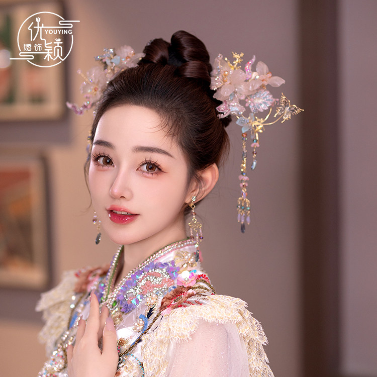 新中式新娘秀禾头饰婚礼龙凤褂