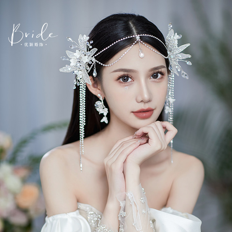 水钻额饰发夹水晶串珠韩式水晶