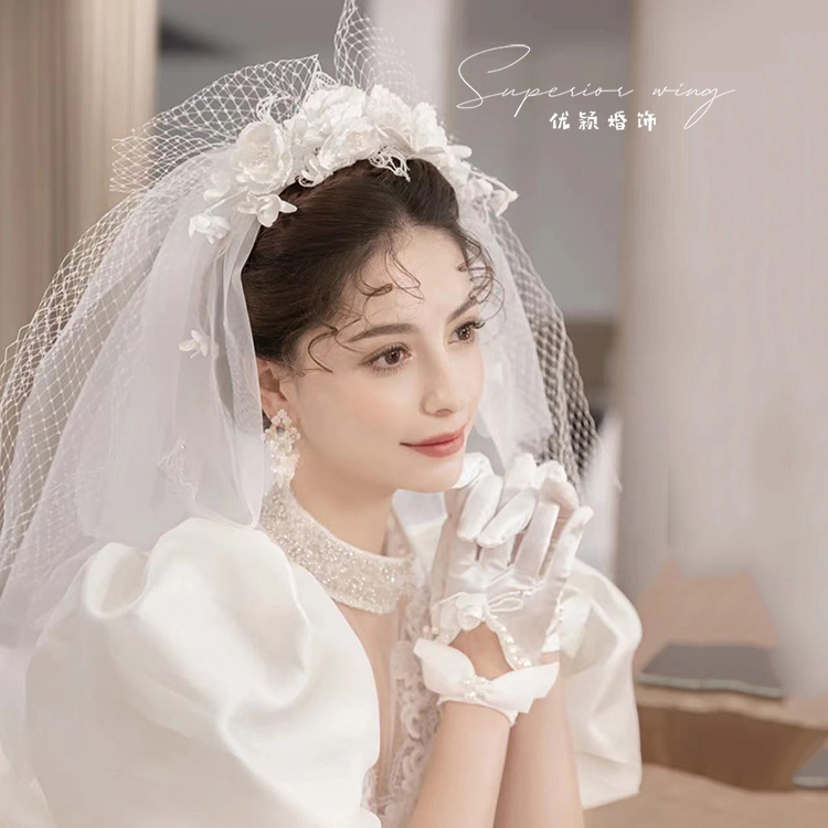 优颖新款法式优雅花朵新娘婚礼