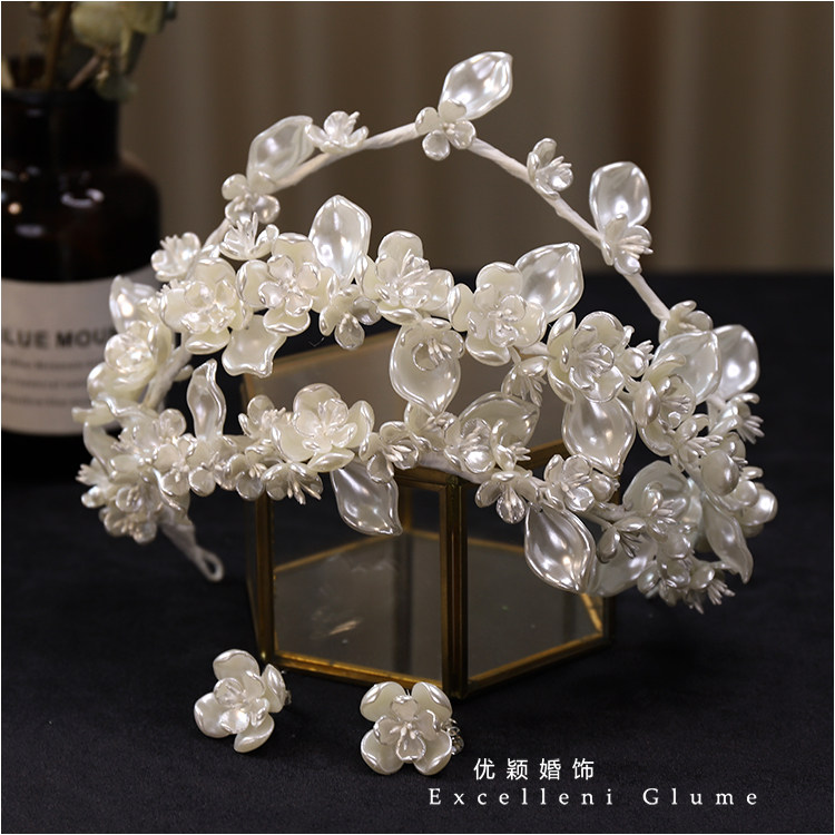立体造花液多层皇冠摄影新娘头饰