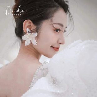 优颖原创森系手作串珠花蕊花瓣耳环套装新娘结婚婚纱礼服外景写真