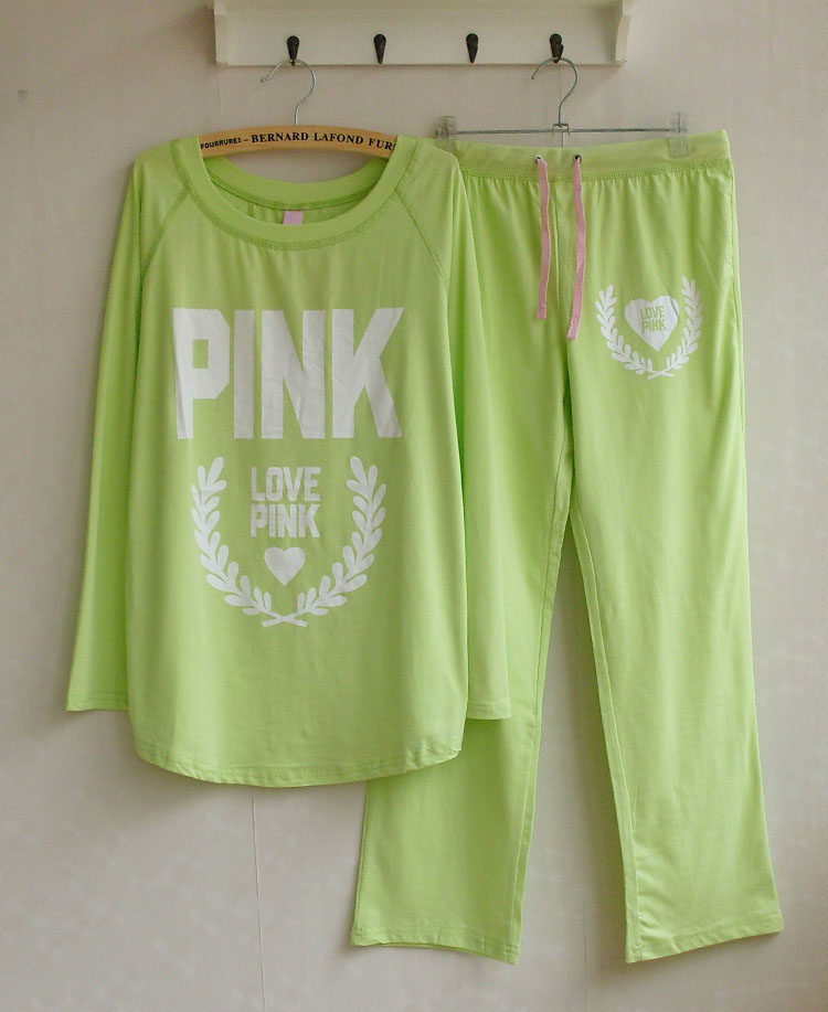 新品！春秋季长袖长裤睡衣套装 卡通猴子纯棉家居服 糖果色PINK