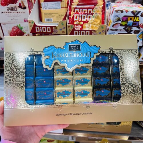 哈萨克斯坦进口巴彦丝路地图巧巧克力休闲礼盒零食旅游礼品包邮