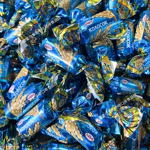 哈萨克斯坦糖果1000克袋麦子糖水果味威化奶味童趣休闲零食 包邮