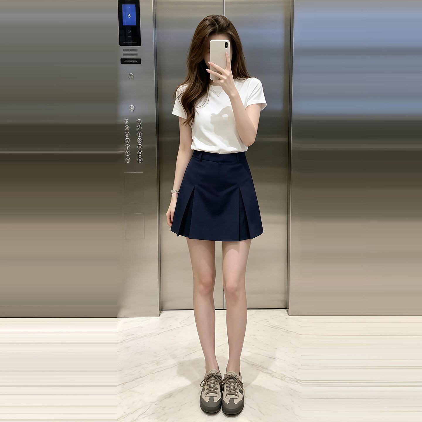 2026新款白色短袖T恤半身连衣裙子女夏季巨好看穿搭一整套装短裙