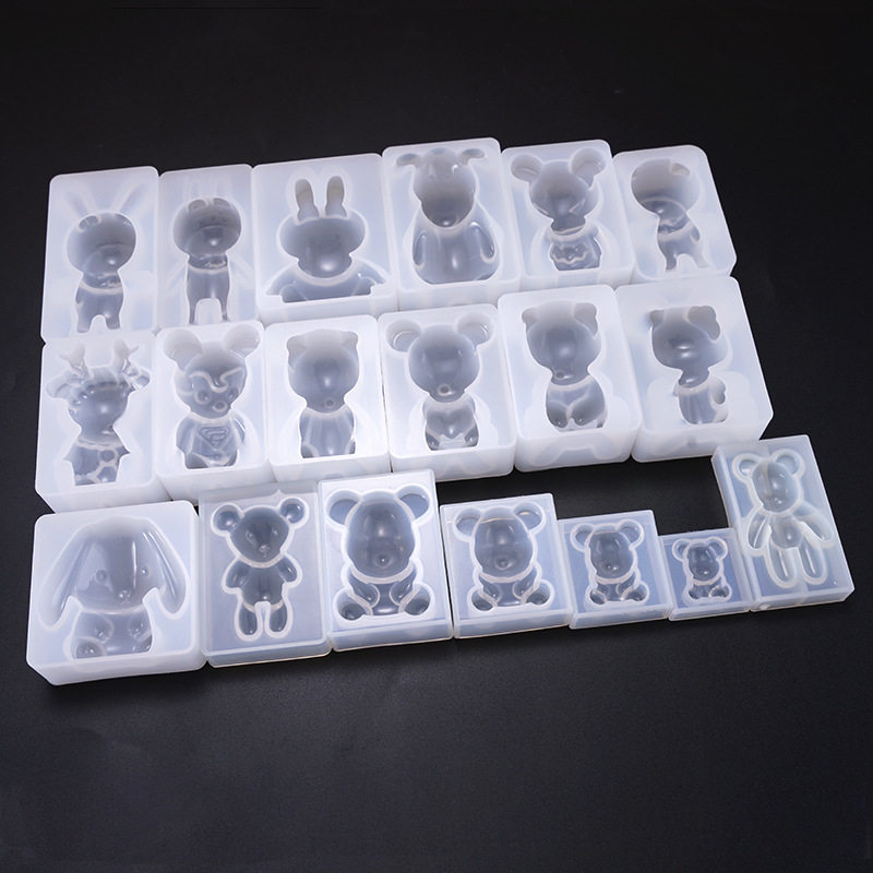 DIY水晶滴胶模具半立体暴力熊睡