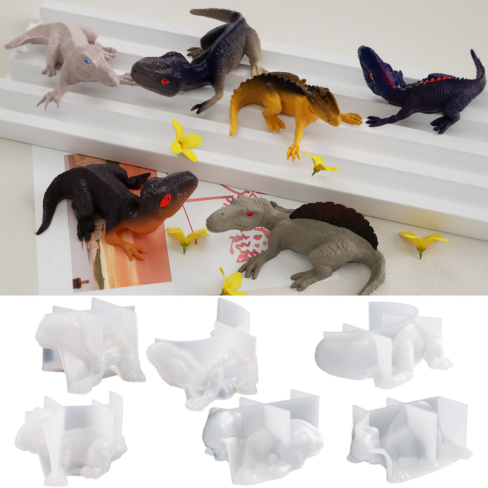 水晶滴胶立体3D恐龙幼崽吊坠模具