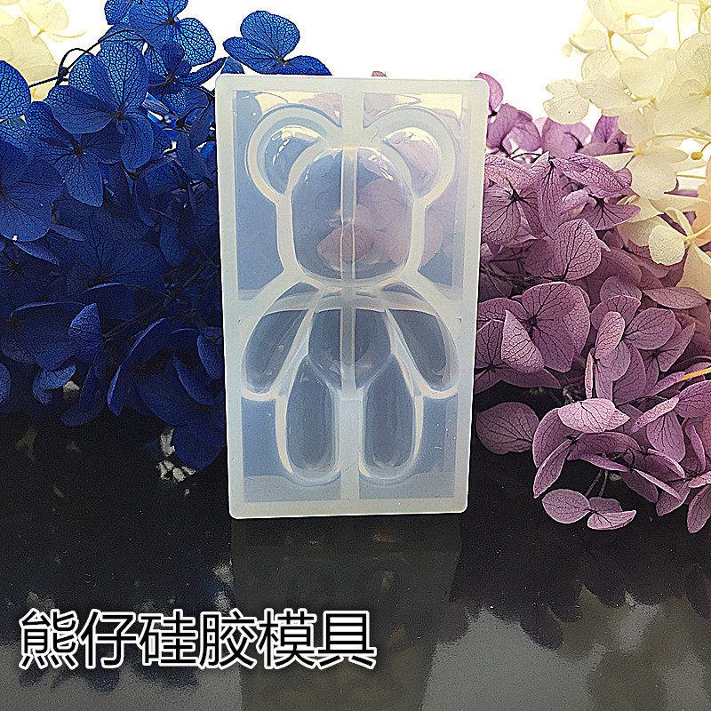水晶滴胶半立体熊仔硅胶模具DIY