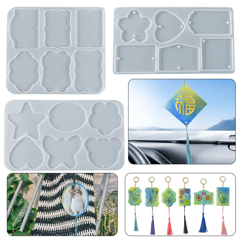 diy树脂滴胶磨具双孔流苏挂牌吊