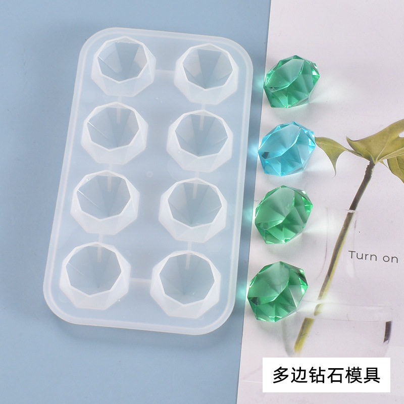 diy水晶滴胶模具多边透光钻石手
