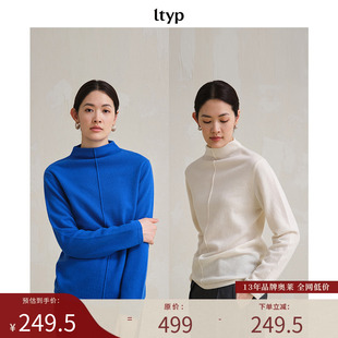 ltyp旅途原品【限量五折】100%羊毛立体分割打底衫半高领针织衫女