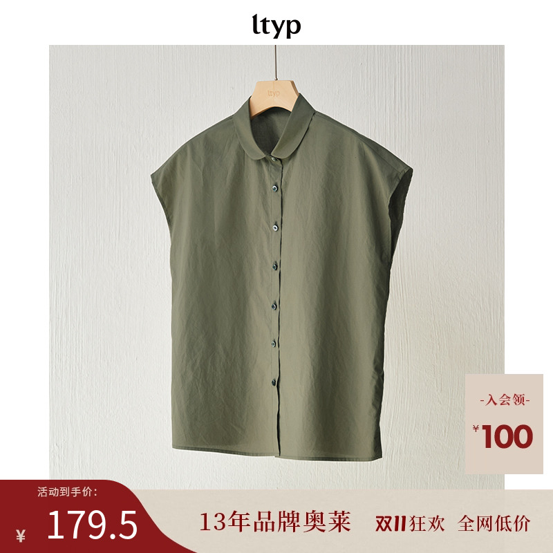 ltyp旅途原品宽松娃娃领无袖衬衫