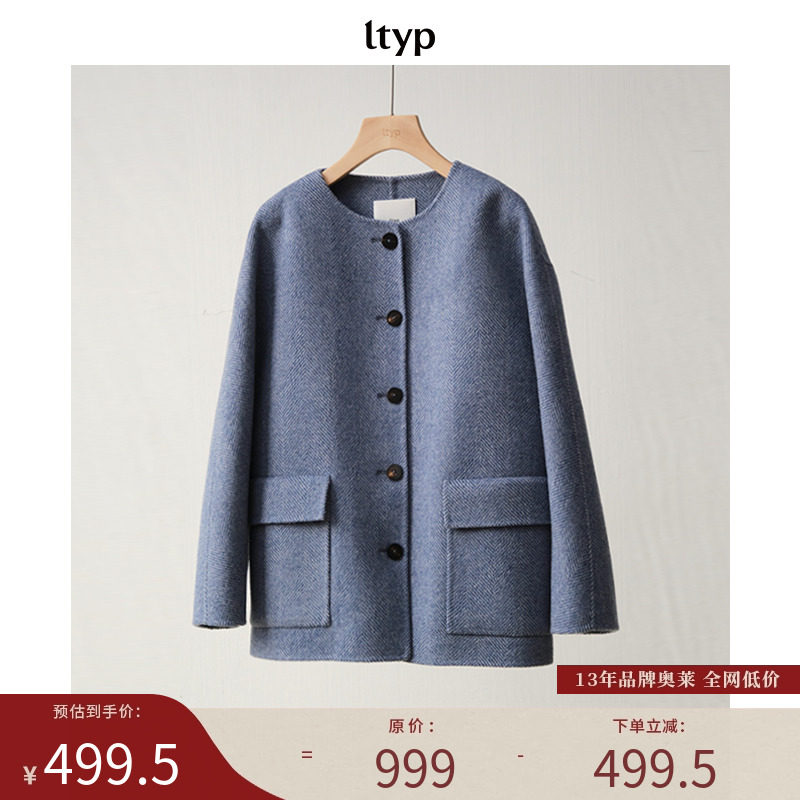 ltyp羊毛通勤加厚双面呢短外套