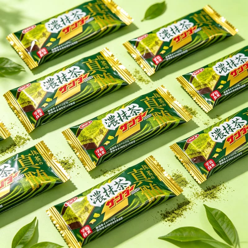 日本雷神浓抹茶真髓巧克力威化进口下午茶点心解馋零食送人礼物