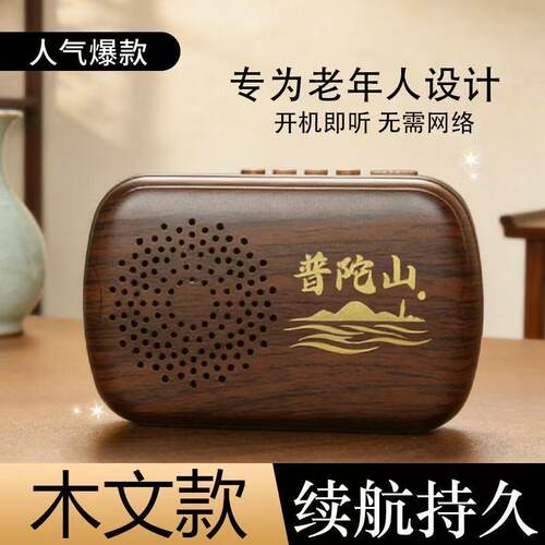 便携式音乐机续航持久充电插卡自带38首循环开机即听老人随身听
