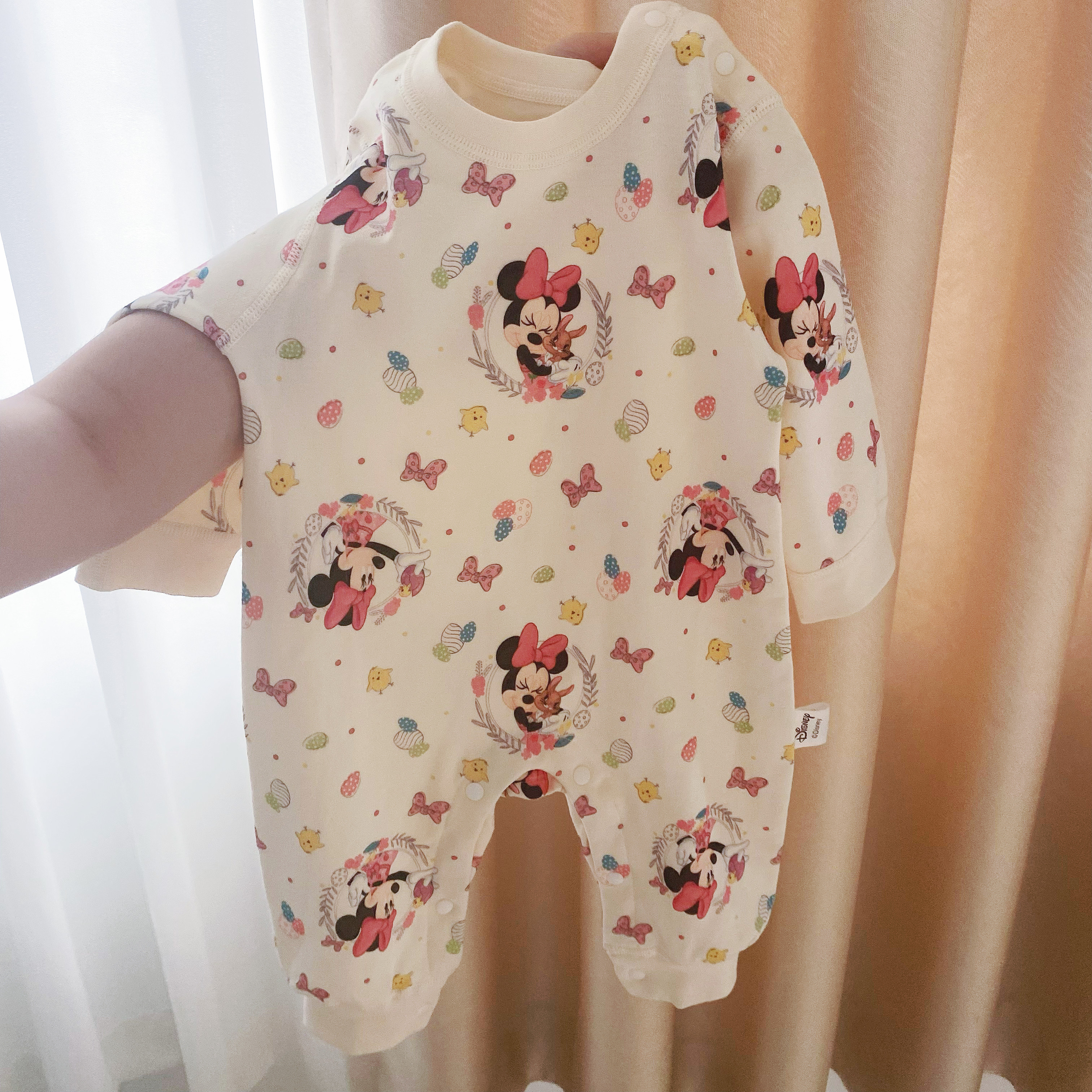 迪士尼婴儿衣服春秋季双面纯棉连体衣新生儿可爱可外出爬服哈衣