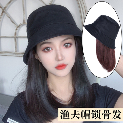 帽子假发一体夏季女款2024新款