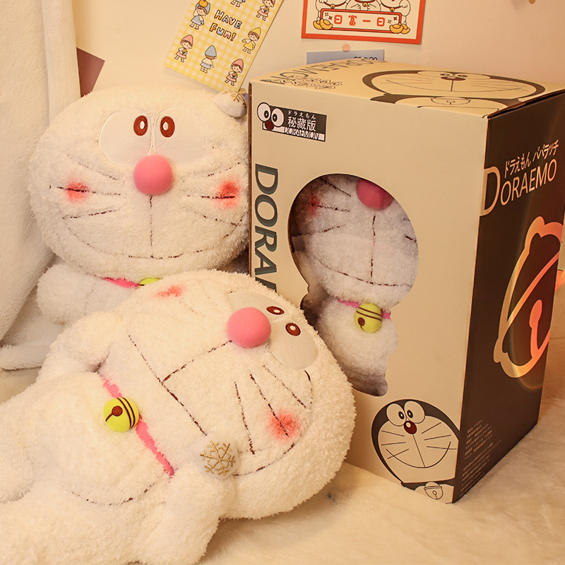 创意白色雪花哆啦a梦毛绒公仔