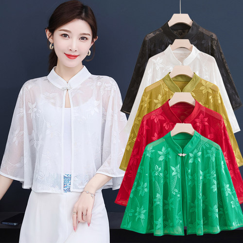 夏季防晒复古旗袍披肩