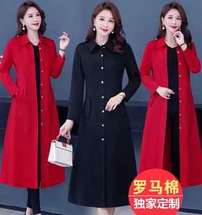 风衣2026新款长款女高个子春秋气质时尚大码修身显瘦过膝加绒外套