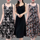 宽松遮肚显瘦印花背心无袖 冰丝吊带连衣裙女夏2025新款 大码 长裙子