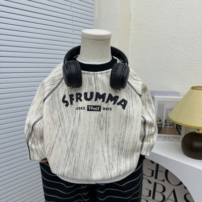 中小童秋冬纯棉韩版一体绒卫衣