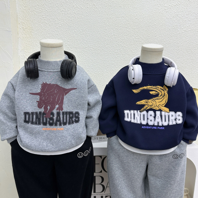 中小童秋冬韩版半高领加绒卫衣