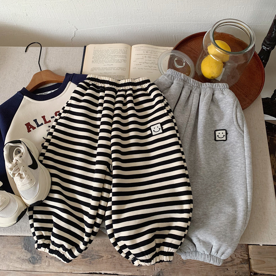 男童女童冬装加绒加厚条纹韩版宽松卫裤一体绒裤子,童装/婴儿装/亲子装,裤子,淘宝优惠券,粉丝福利购,淘宝优惠卷