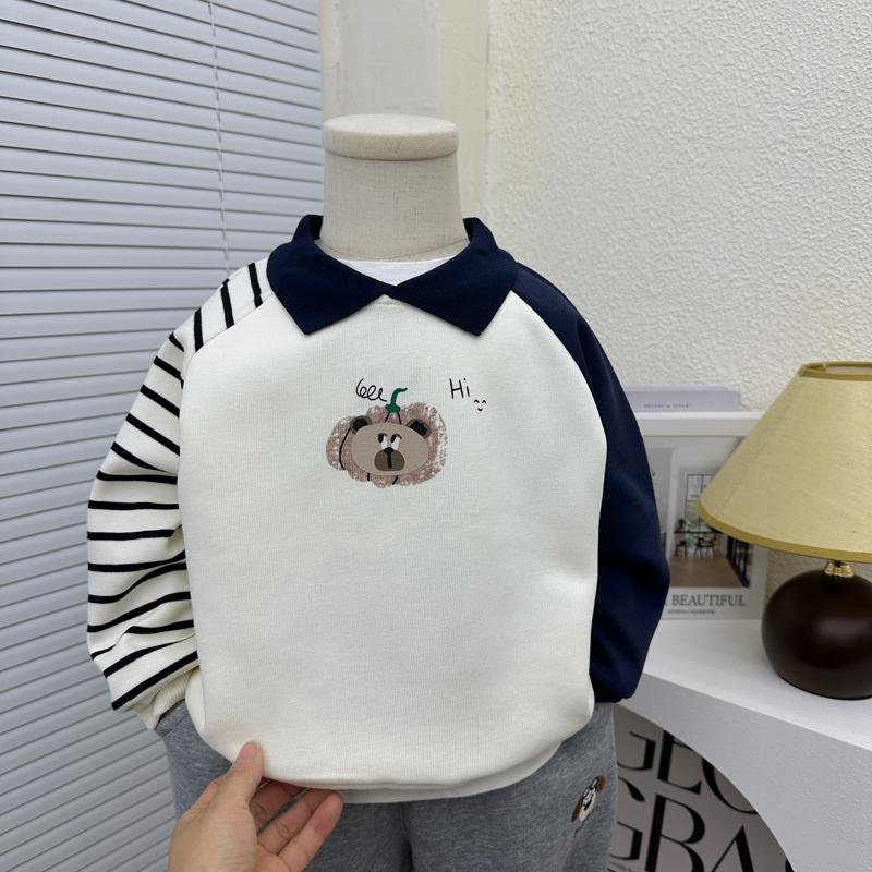 男童春装卫衣2025新款儿童时尚拼色洋气polo衫中小童百搭套头衫