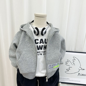 儿童休闲运动连帽卫衣男孩春秋拉链开衫 男童春装 连帽外套2024新款